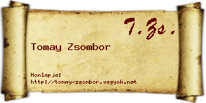 Tomay Zsombor névjegykártya